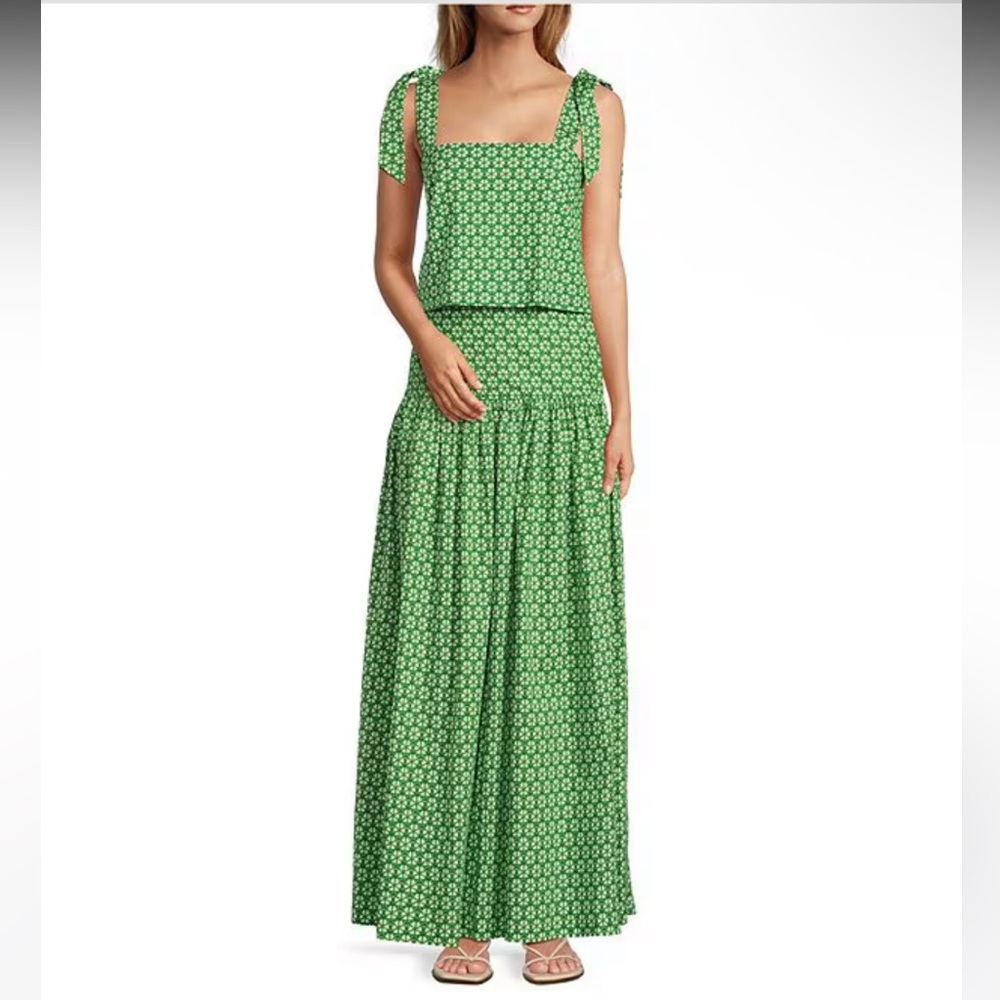 ANTONIO MELANI Green Printed Maxi Skirt set - Picture 9 of 13